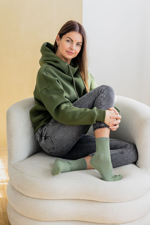 XL, Sieviešu kapučdžemperis, KOPĀ LABI, zaļš