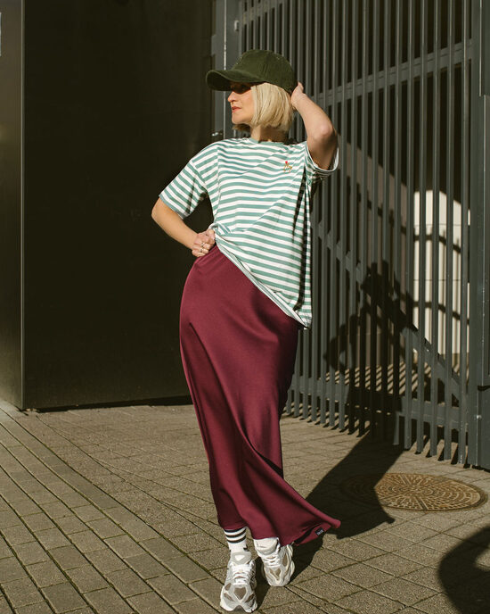 Slip svārki MIDI garuma, BURGUNDIJA