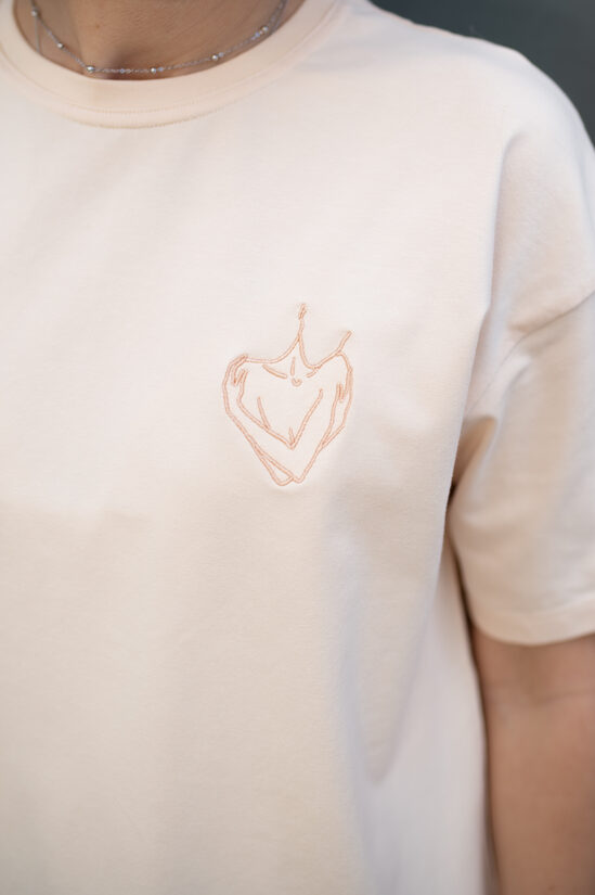 Brīva piegriezuma bāzes Tkrekls, PERSIKS - SELFLOVE