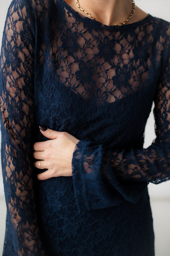 Mežģīņu kleita, MAXI, zila