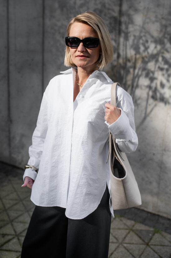 OVERSIZE pogājams krekls, BALTS ar reljefu