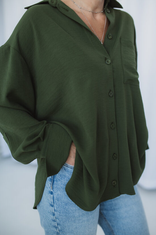 S, OVERSIZE pogājams krekls, ZAĻŠ