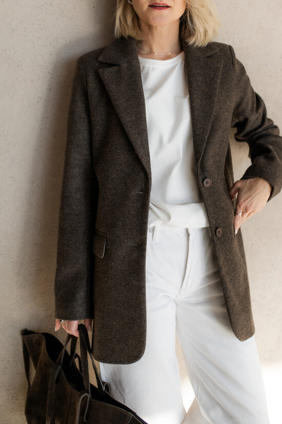 Brīva piegriezuma VILNAS žakete, TUMŠI BRŪNA