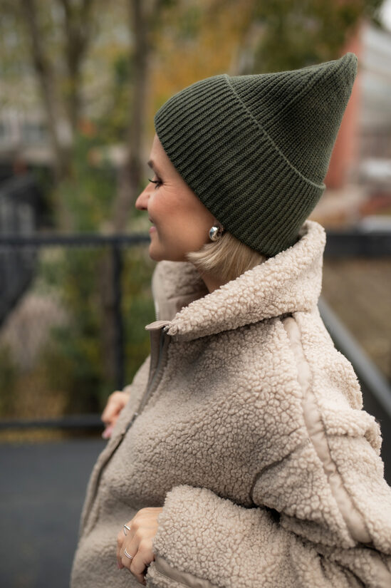 Adīta cepure sievietēm, zaļa LOVE